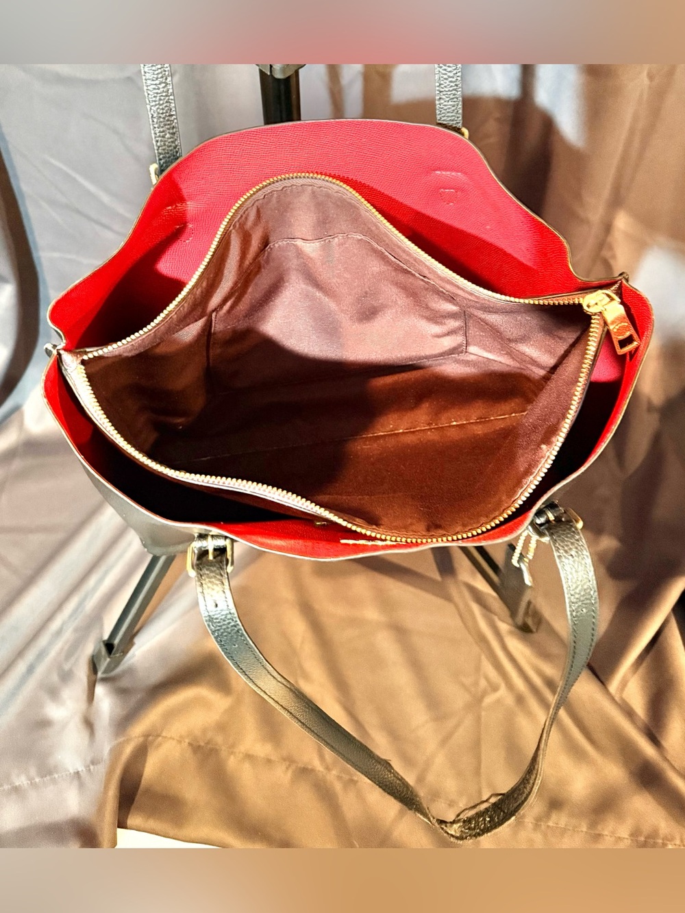 Coach Black Mollie with Red Interior Leather Tote Bag Used **PLEASE READ** - Picture 9 of 14